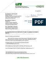 FDA Series 2 Letters On Safety of Contraceptives