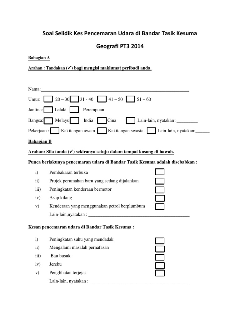 Contoh Soalan Temu Bual Kerja Kursus Geografi Pt3 2019 