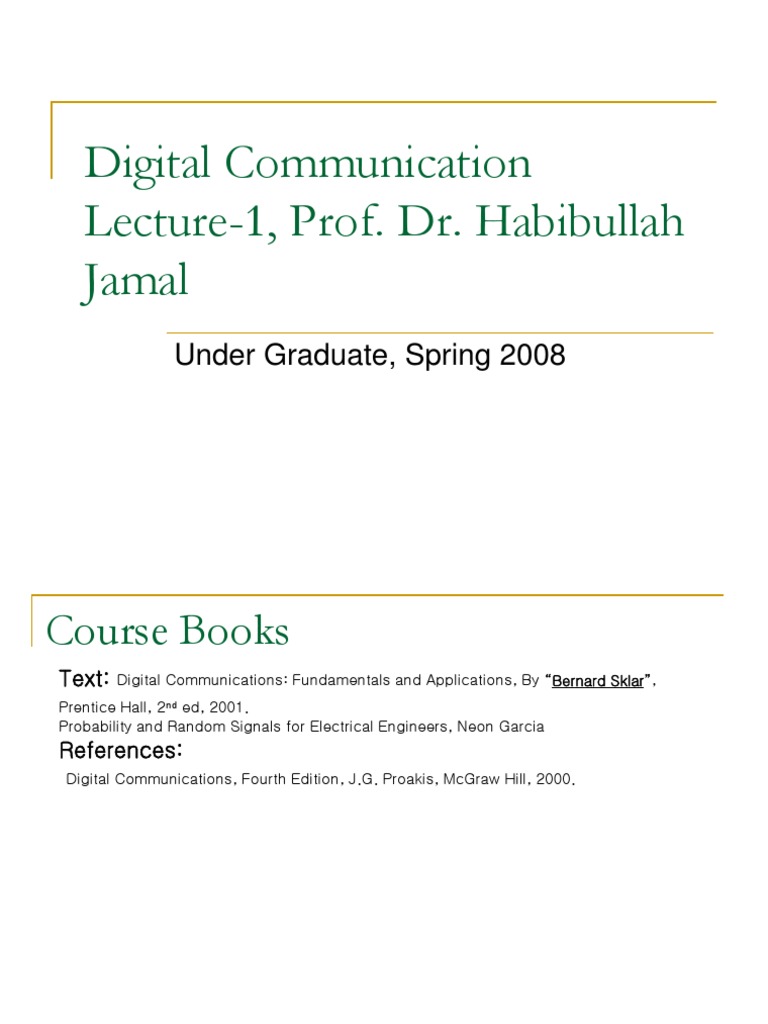 Notes Digital Communication Lecture 1 - 3 | PDF | Data Transmission ...
