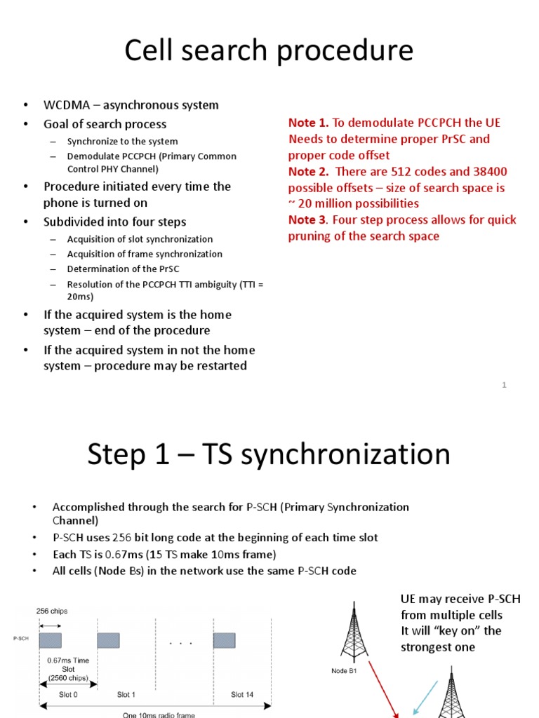 UMTS Cell Search Procedure Explained | PDF