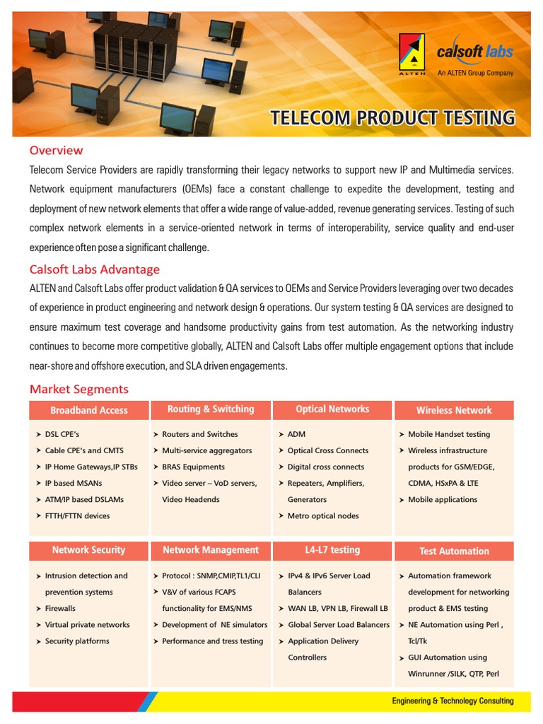 Telecom Product Testing | Customer Premises Equipment | Computer Network