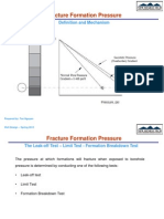 Well Design - Fracture Formation Pressure Tests