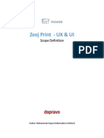 Zeej Print - UX & UI: Scope Definition
