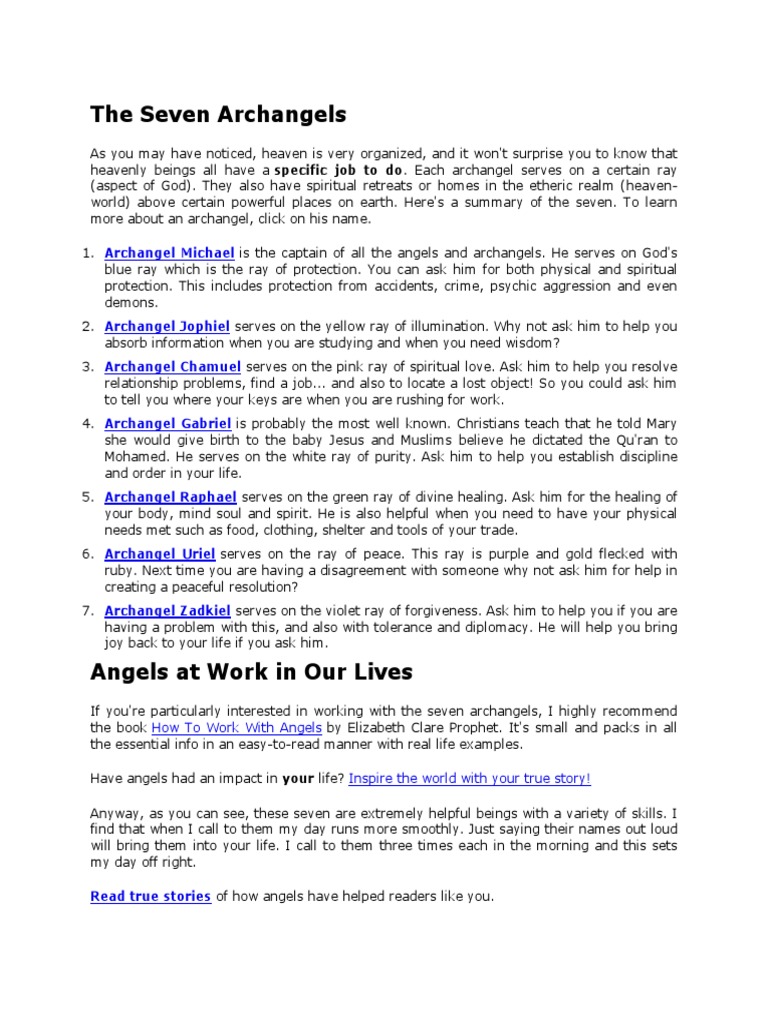 The Seven Archangels | PDF | Archangel | Michael (Archangel)