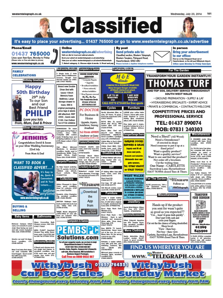 WT Classifieds 230714 | PDF | Calf | Cattle