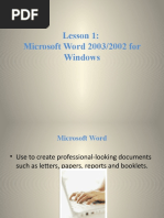 Microsoft Word Tutorial... Lesson 1