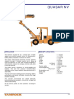 Technical Specification for the QUASAR NV Single Boom Electro Hydraulic Jumbo