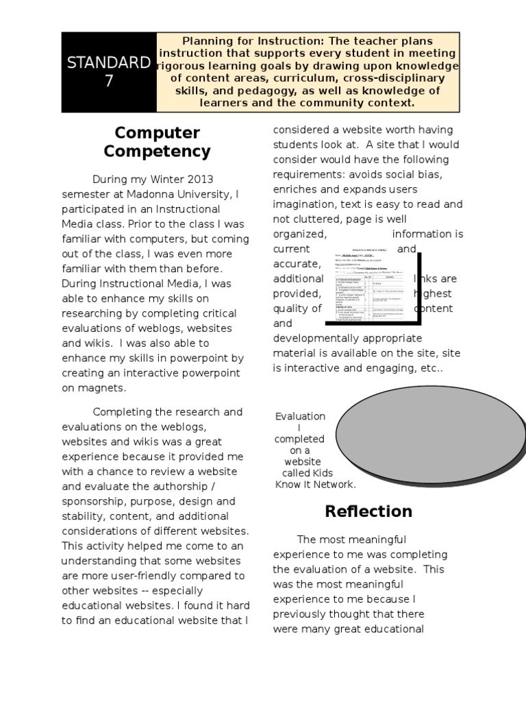 Computer Competency: Standard 7 | PDF | Education Theory | Traditions