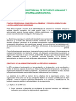 Sistema de Administracion de Recursos Humanos y Organización General