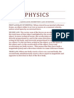 Physics: First Law (Law of Inertia)