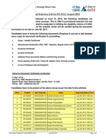 Provisional Selection List For PG-DAC August 2014: C-DAC's Advanced Computing Training School, Pune