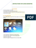 Manual Instructions For Using Biometric Devices