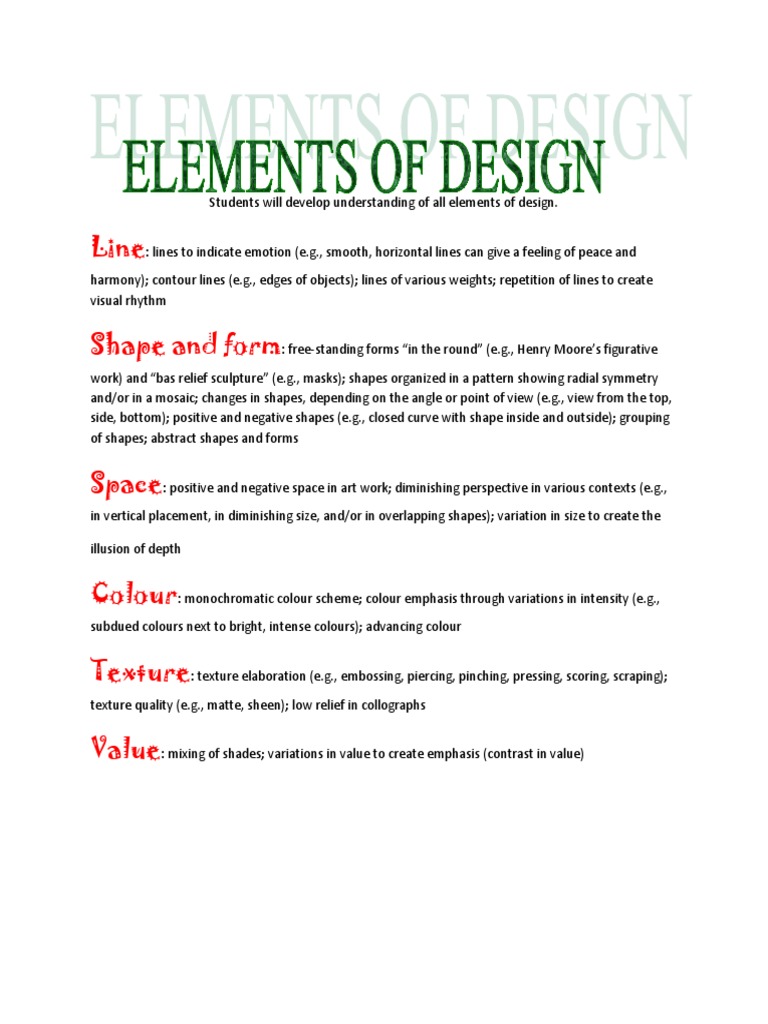 Design Elements for Art Students | PDF | Art