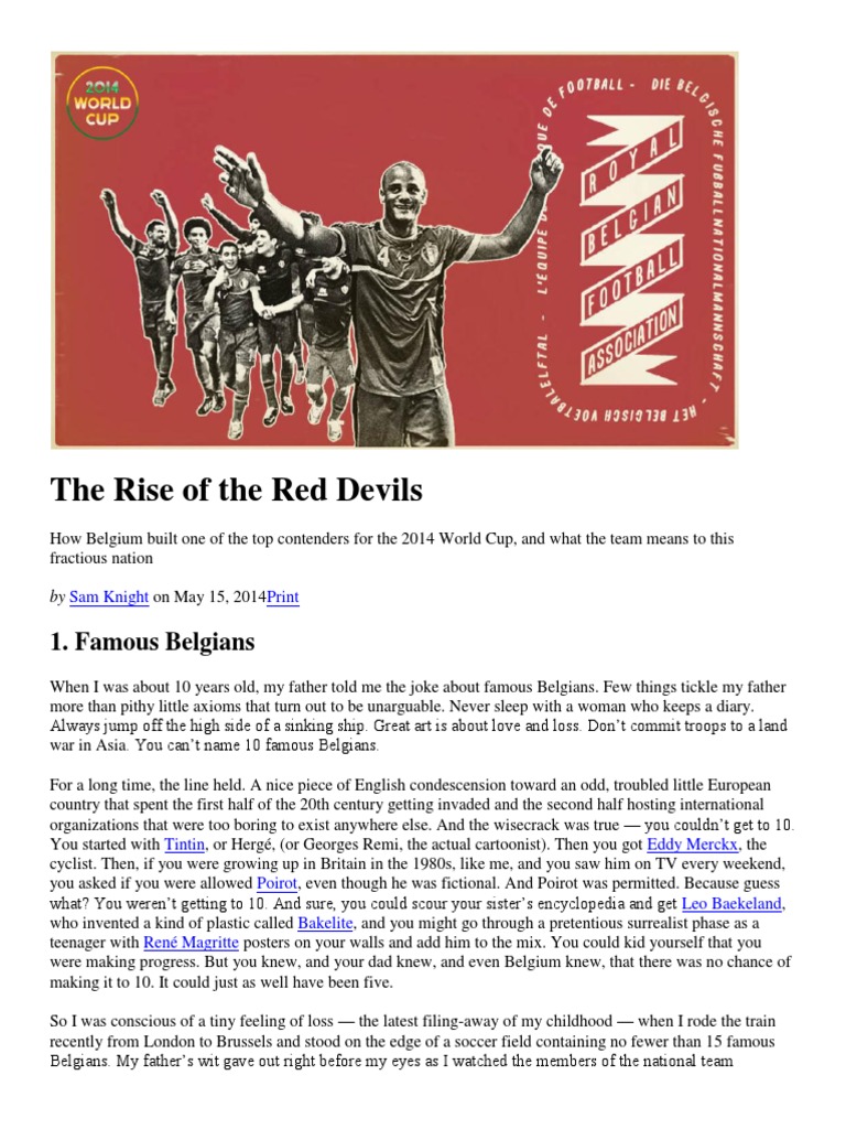 The Rise of The Red Devils | PDF | Belgium | Democratic Republic Of The ...