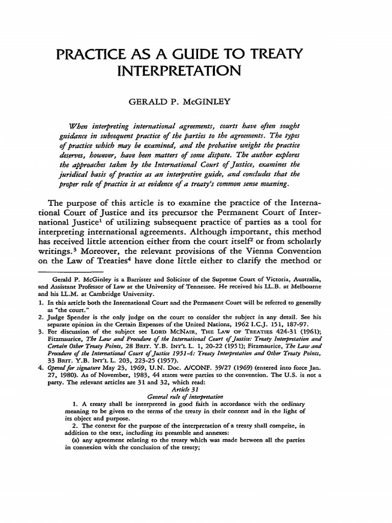 Treaty Interpretation Examples – UODP