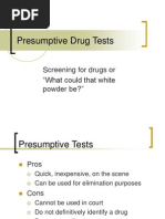 Presumptive Drug Tests: Screening For Drugs or "What Could That White Powder Be?"