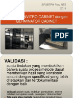 Validasi Invitro Cabinet Dengan Germinator Cabinet