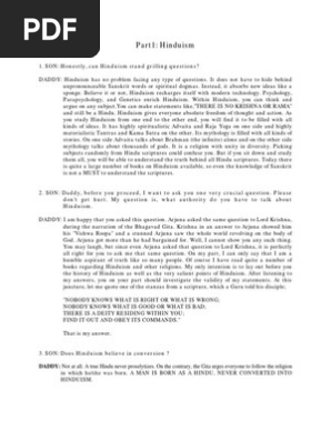Hinduism Conversation Between Father Son Ramayana Bhakti