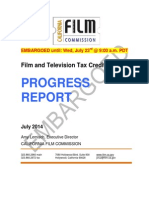 California Film Commission Film and Television Tax Credit Program Progress Report