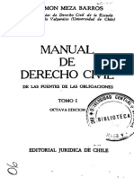 Manual de Derecho Civil - Fuentes de Las Obligaciones - Ramon Meza Barros - Tomo i