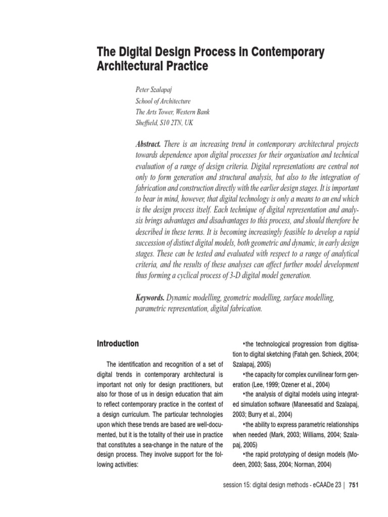 The Digital Design in Contemporary Architecture Practice | PDF ...