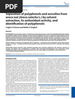 Download Journal of the Science of Food and Agriculture Volume Issue 2013 Doi 1010022Fjsfa6081 Chavan Yogita v Singhal Rekha S -- Separation of Polyphenols and Arecoline From Areca Nut  Areca Catechu L by by Kima Mad SN234916087 doc pdf