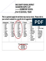 Elementary Supply List 14-15