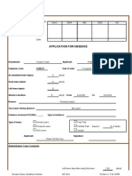 Application For Absence: A4 Size Version 2. Feb 2008