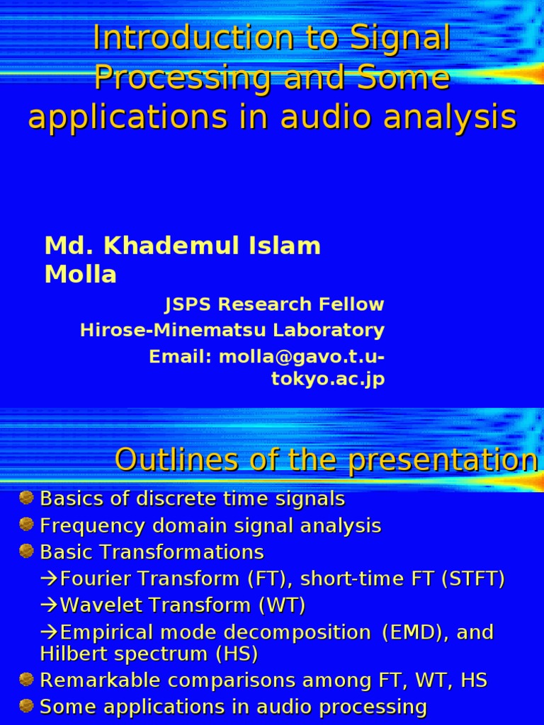 Introduction To Signal Processing PDF Wavelet Principal Component