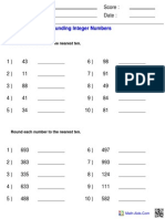 Rounding integers worksheet