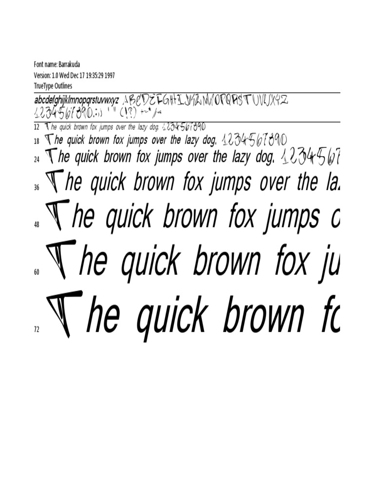 Barrakuda'z FontZamba (TrueType) | PDF