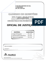 Prova Escrita Objetiva TJ Oficial de Justica PJ-H