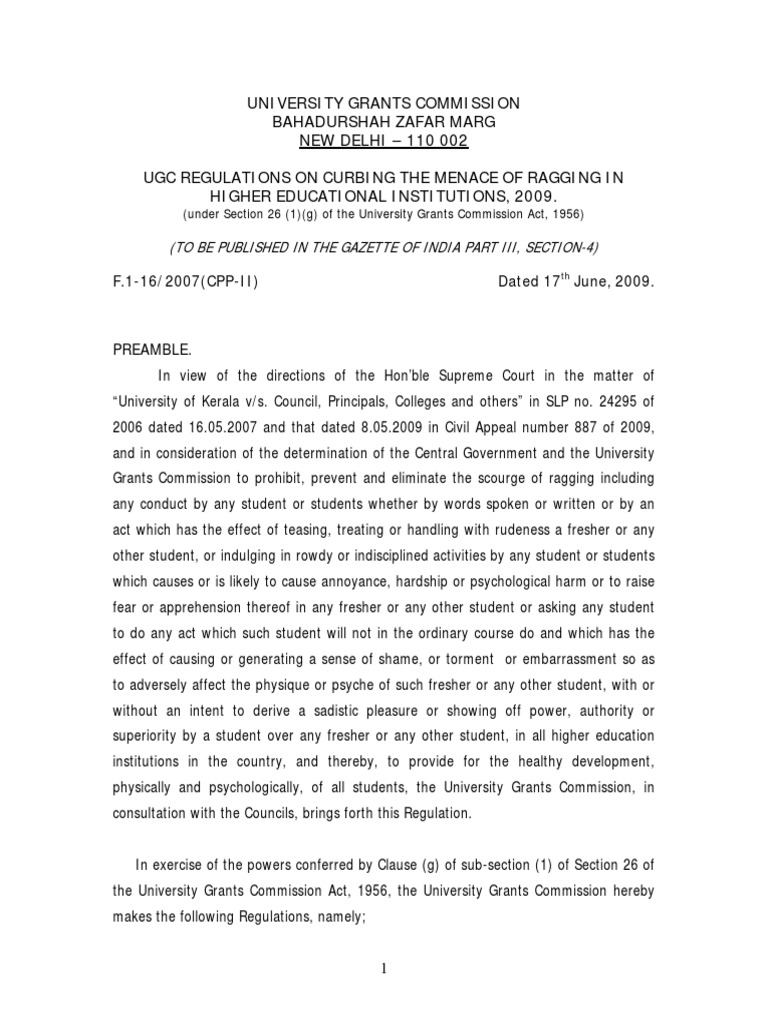 UGC Regulations | PDF