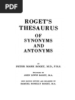 Roget'S Thesaurus: Synonyms AND Antonyms