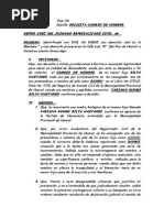 Cambio de Nombre No Contencioso