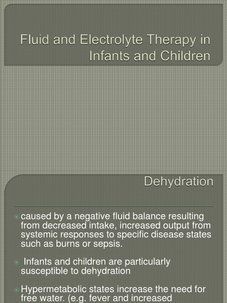 Fluids in Pediatric Age PDF Dehydration Medicine