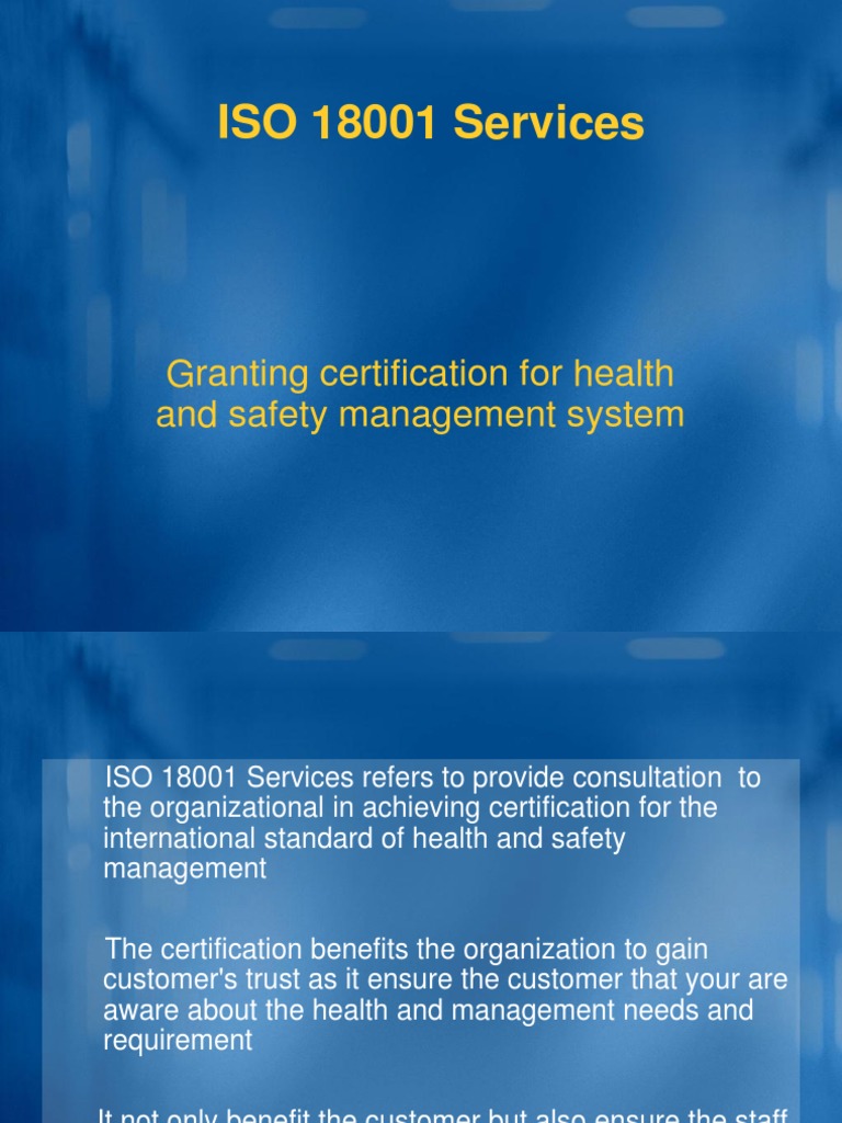 ISO 18001 Certification Services Guide | PDF | Business | Finance ...