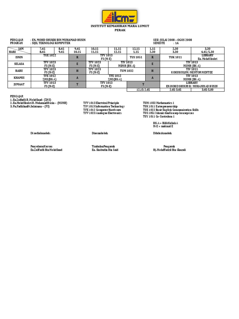 Computer Technology Course Schedule | PDF | Computing | Business