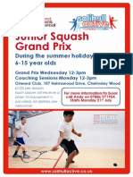 Junior Squash Grand Prix: During The Summer Holidays For 6-15 Year Olds