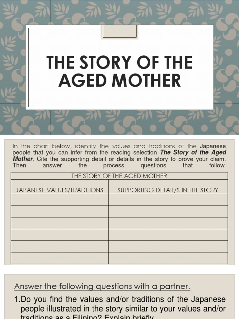 The Story of The Aged Mother PDF Japanese Language Grammatical Tense