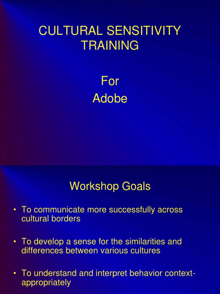 Cultural Sensitivity Training Overview | PDF | Cross Cultural ...