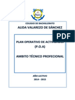 Plan Operativo de Actividades Poa_2014