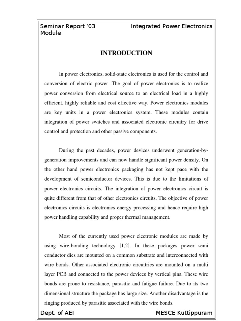 Integrated Power Electronics Module PDF Power Electronics Electronics