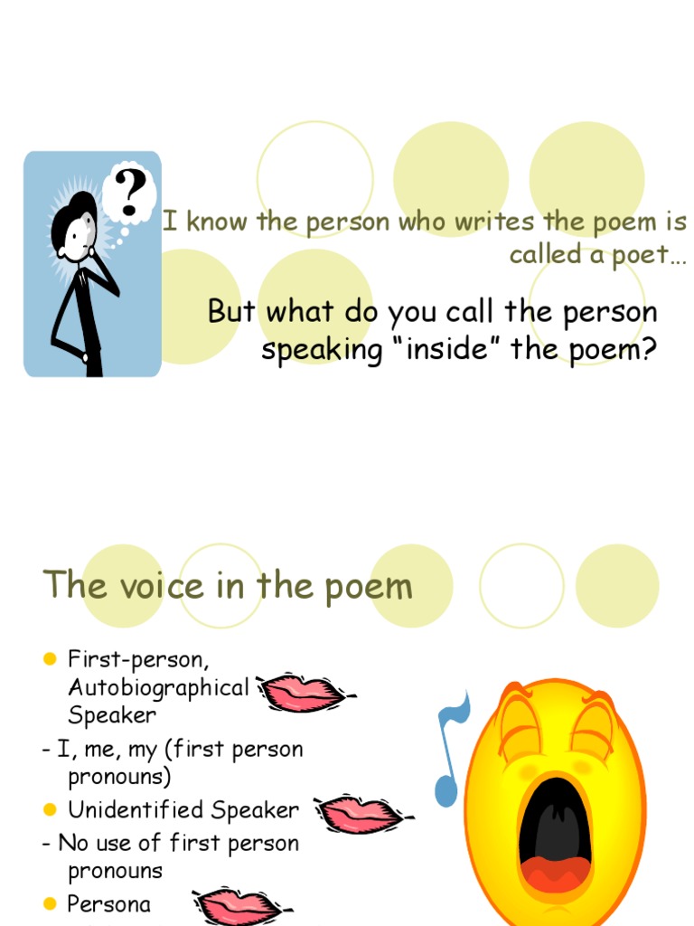 But What Do You Call The Person Speaking "Inside" The Poem? I Know The