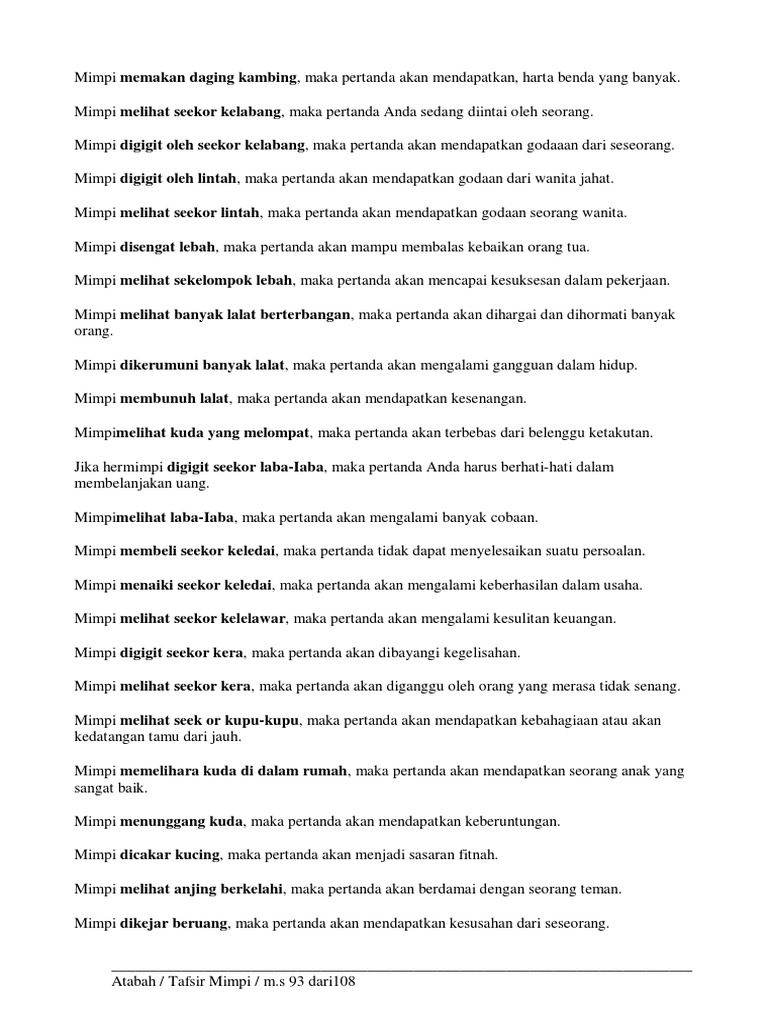 Tafsir Mimpi Page 80 108 14  PDF