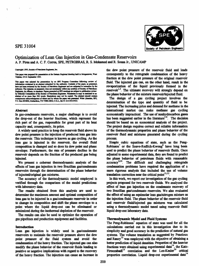 Optimization of Lean Gas Injection in GasCondensate Reservoirs PDF