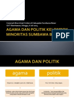 Agama Dan Politik Kelompok Minoritas Di Sumbawa Besar. 6 Juli 2014