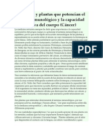 Alimentos y Plantas Que Potencian El Sistema Inmunológico y La Capacidad Autocurativa Del Cuerpo (Cáncer)