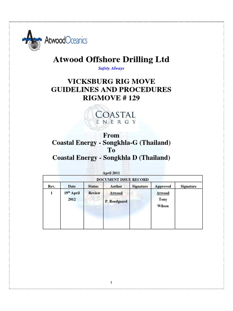 Vicksburg Rig Move Guidelines | PDF | Weather Forecasting | Anchor