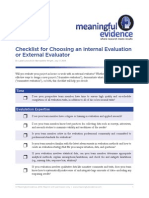 Internal or External Evaluation Checklist